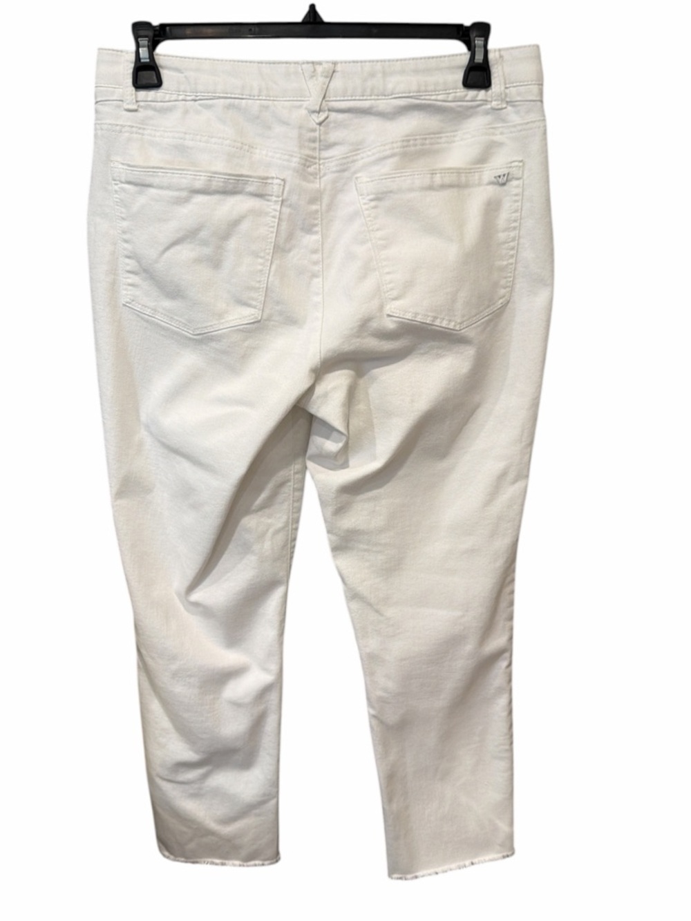 Wit & Wisdom White Raw Hem Cropped Jeans High Rise Stretch Denim Size 12 - Picture 3 of 6